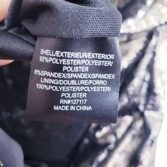 $650 New BADGLEY MISCHKA Gold Bronze Bodycon Midi Dress 8 MEDIUM  One Shoulder - Picture 12 of 13